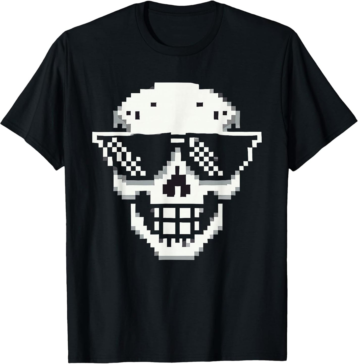 Pixelated Cool Skull Gamer Art Style