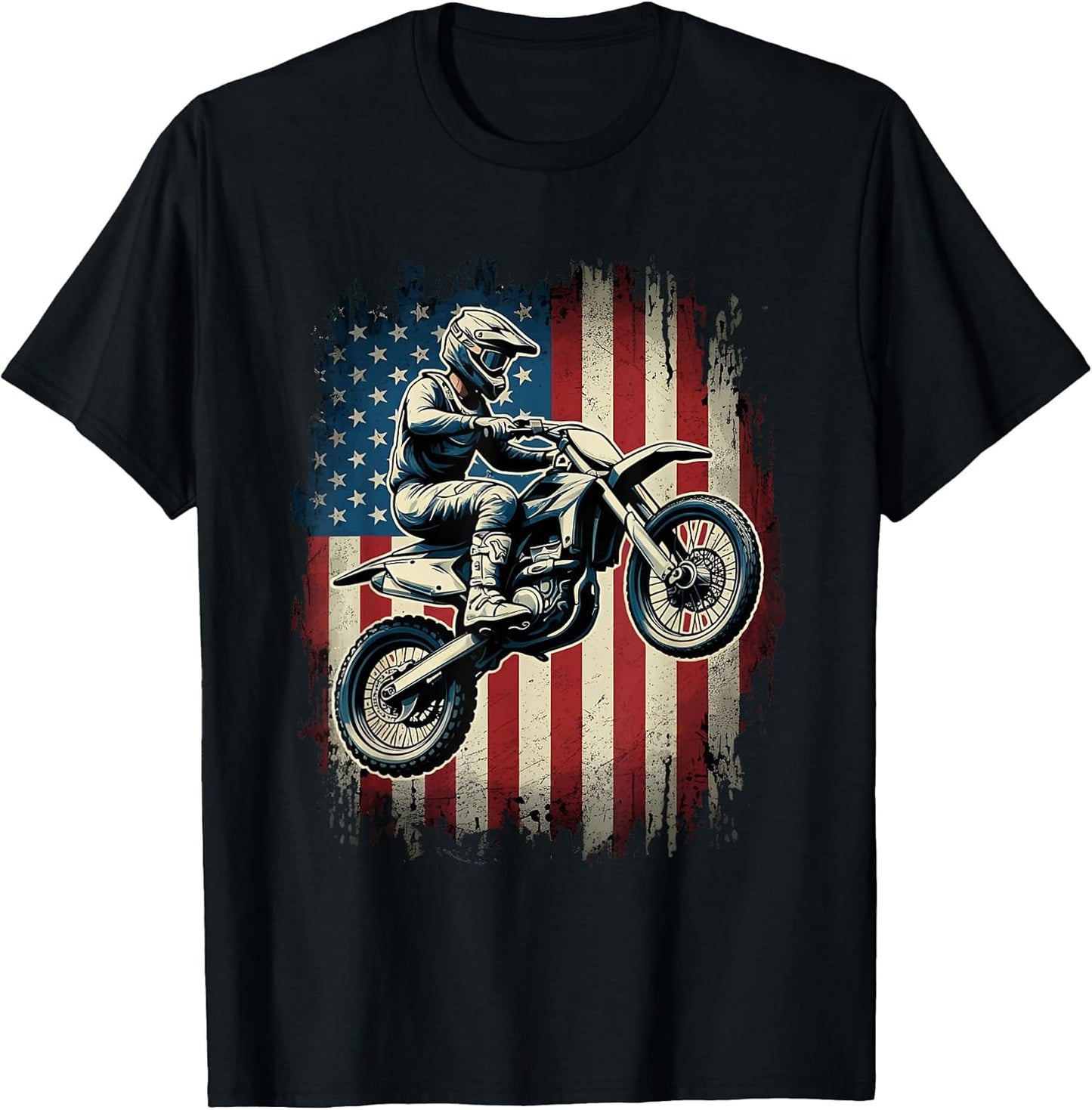 Cool USA Flag Dirt Bike July 4th Shirts