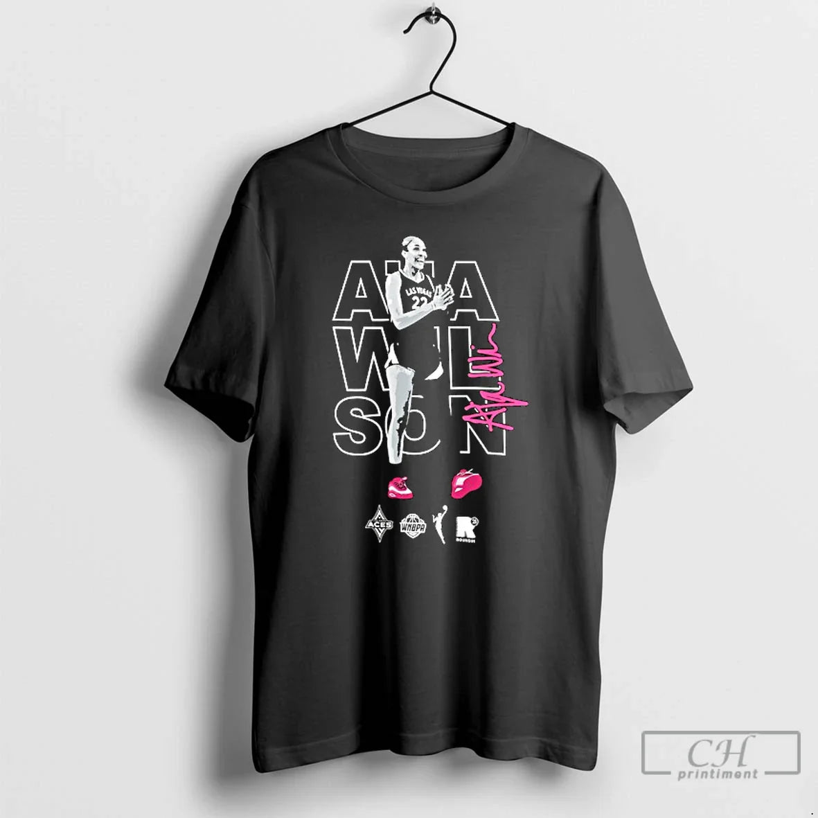 Premium Aja Wilson Las Vegas Aces Basketball Wnba 2025 Signature T Shirts
