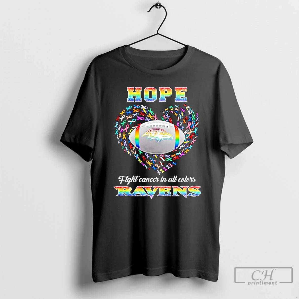 Premium Hope Baltimore Ravens Fight Cancer In All Colors T Shirts