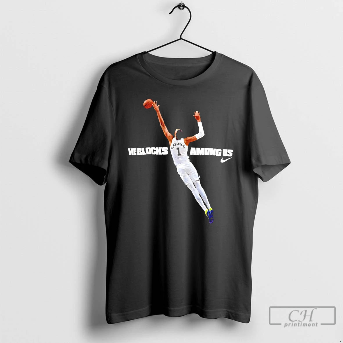 Premium Victor Wembanyama Nike San Antonio Spurs Basketball He Blocks Among Us T Shirts Sweater