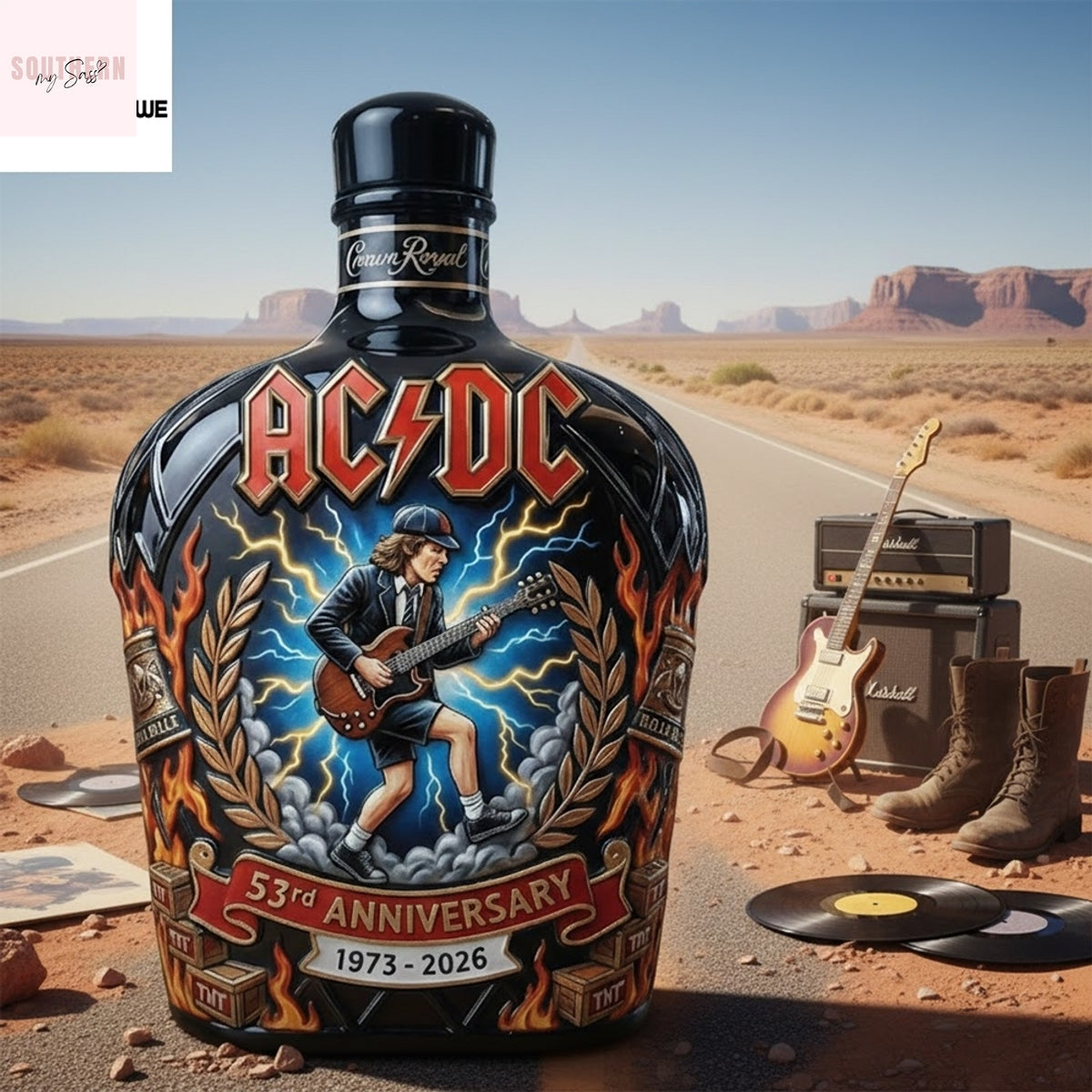 ACDC 53Rd Anniversary Commemorative Whiskey Bottle