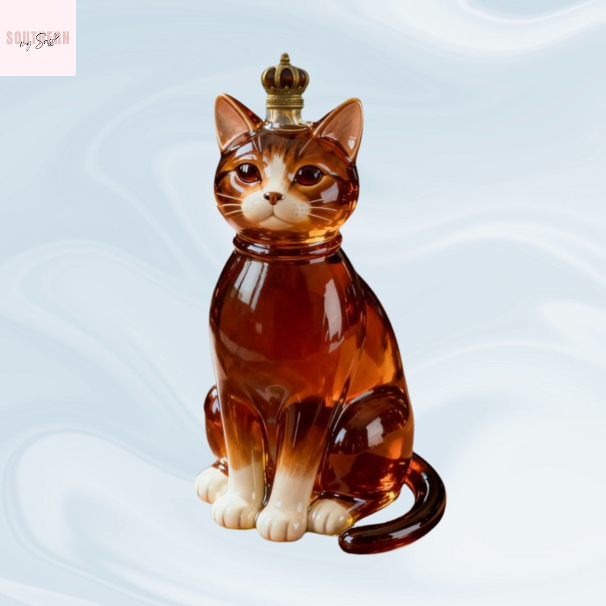 Adorable Cat Custom Whiskey Bottle