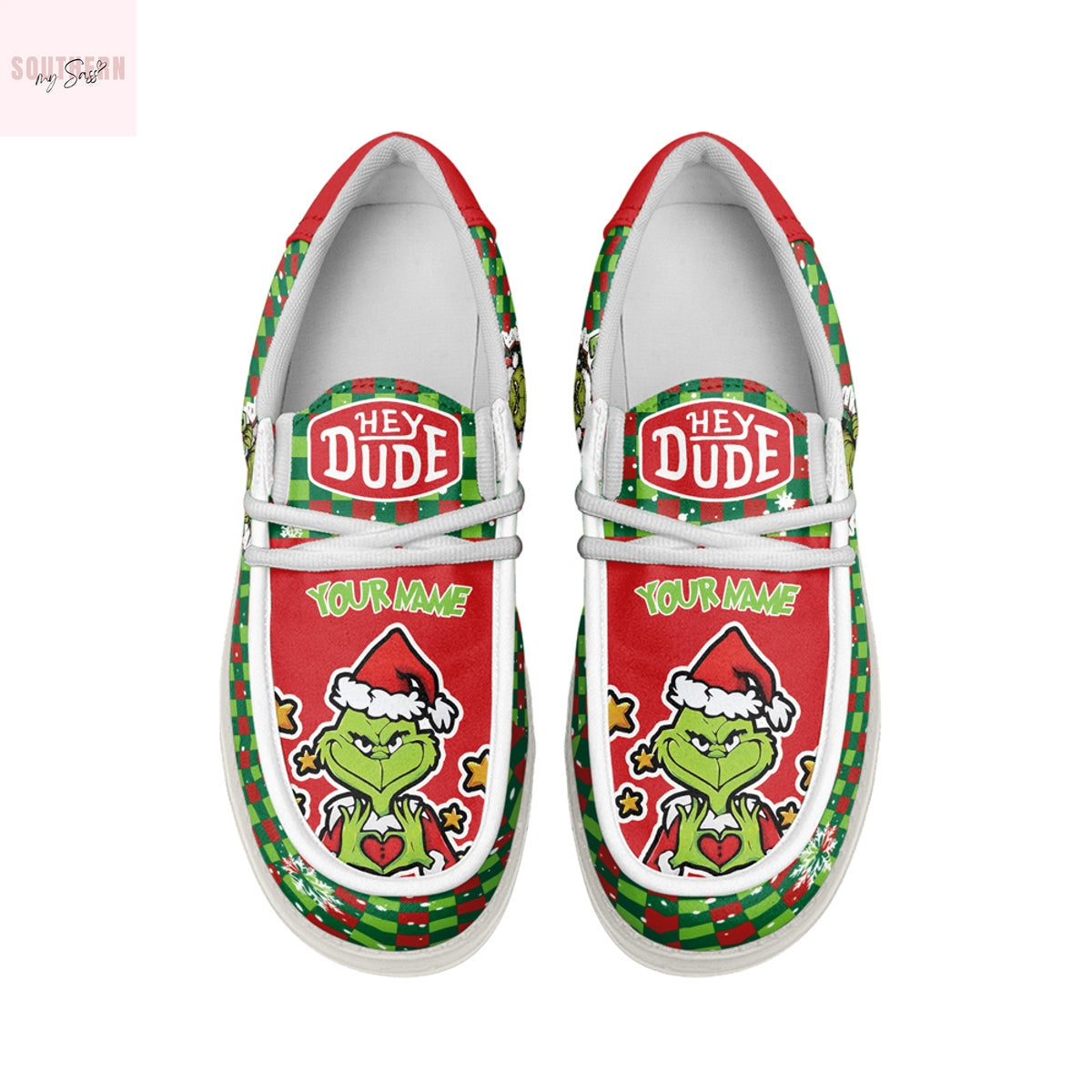 Personalized The Grinch Christmas Eww People Hey Dude Shoes