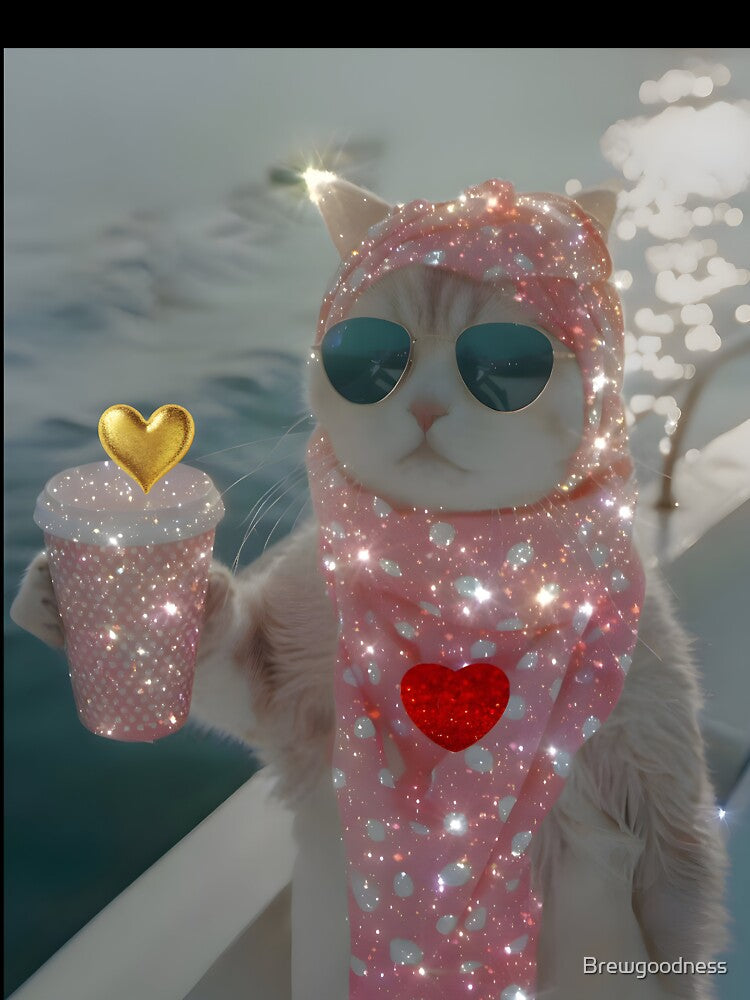 AESTHETIC GLITTERY CAT PRINTED PRODUCTS by Brewgoodness