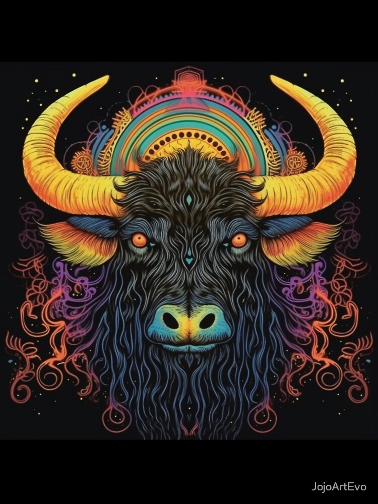 Majestic Bison Face Wildlife Art by JojoArtEvo