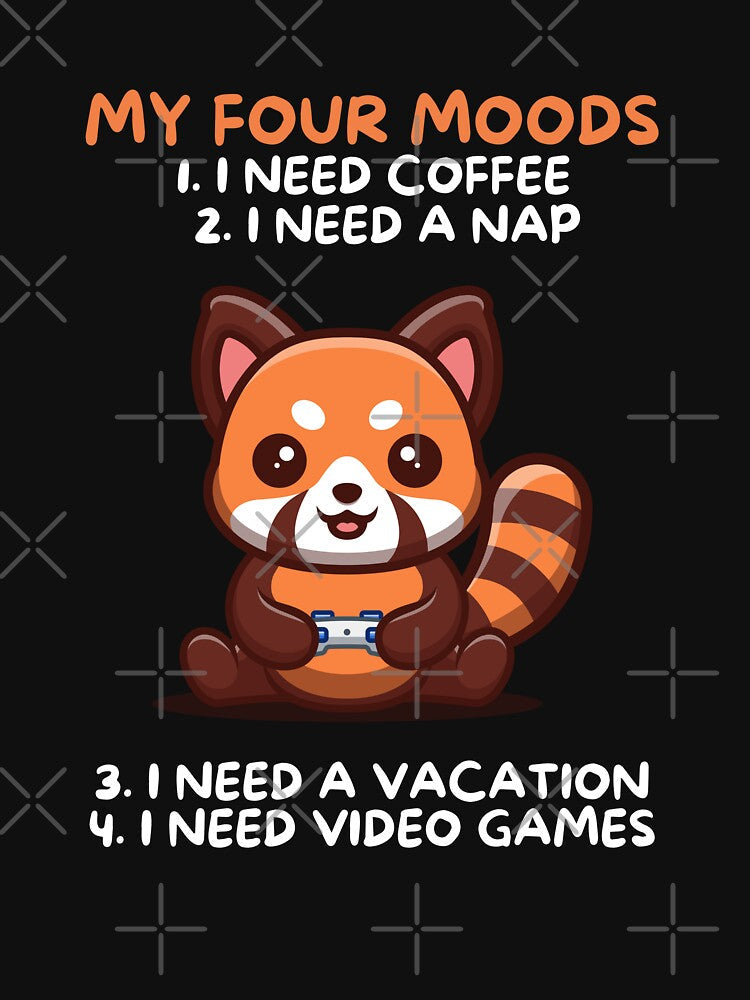 Men's Novelty Sarcastic Funny I Need Coffee I Need A Nap I Need Vacation I need video games Redpanda Gaming,Women's Novelty by BOHOVIN