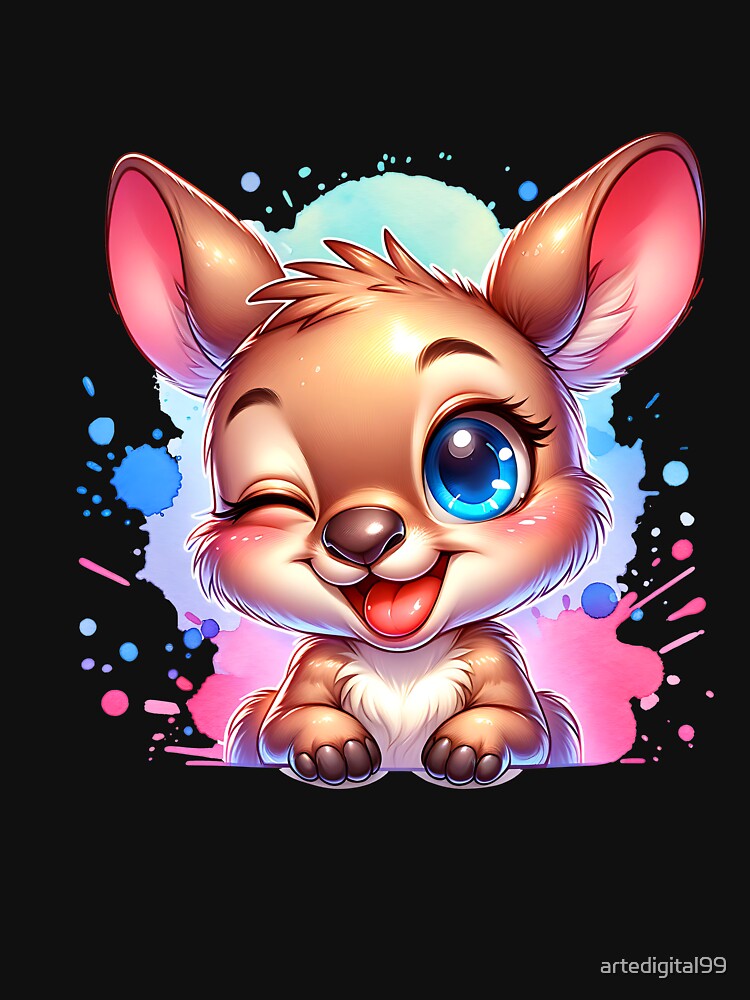 Kawaii Animal Artwork – Cute Peeking Animal Illustration by artedigital99
