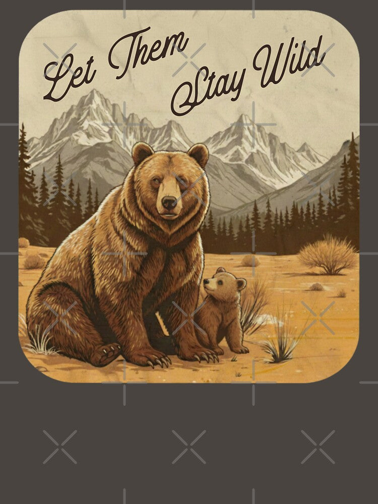 Mountain Landscape Scene Wild Bear and Cub by Gunners Inspirations