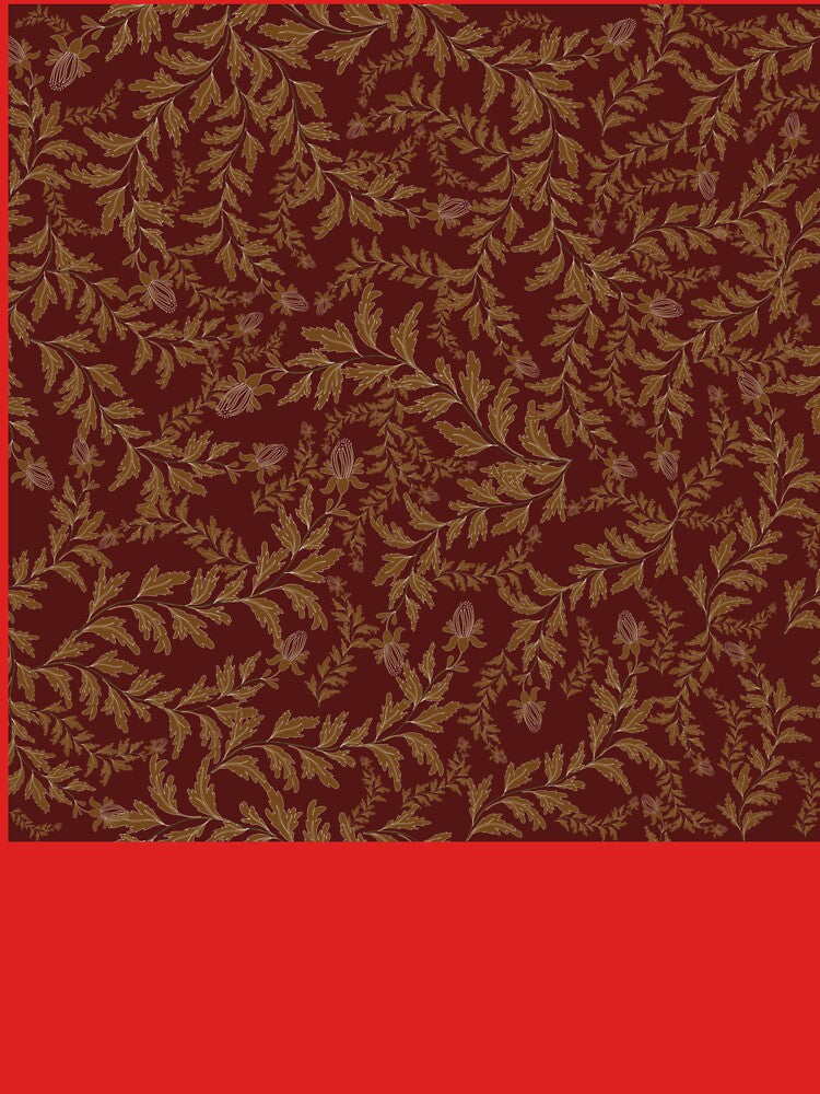 Seamless Boho floral pattern in rich red tones by Line-Aura