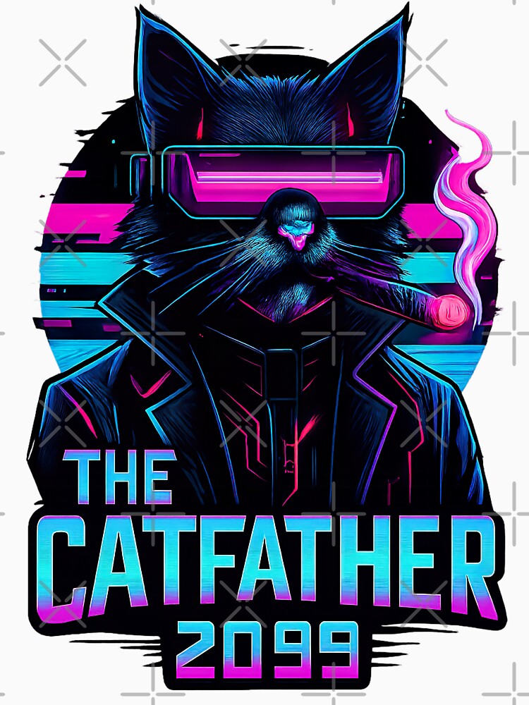 The Catfather, The Cat Father, Cyberpunk by graphic-genie