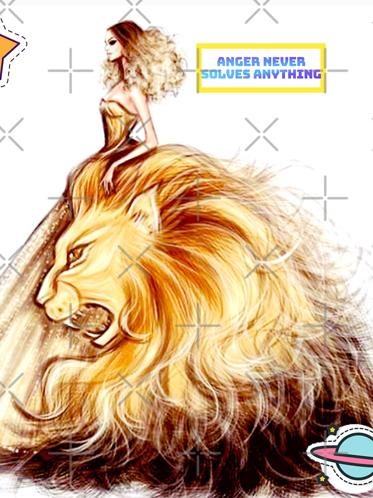 Cool Girl with Angry lion slogan by Hinakhan59241