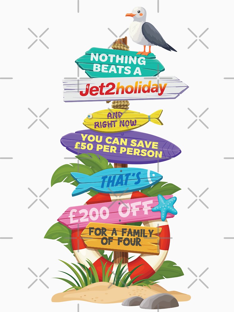 Jet2 - Nothing beats a Jet2 holiday and right now you can save £50 per person that's £200 off for a family of four. Funny viral tiktok by Vision-Tees