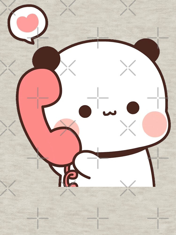 Bubu Is Receiving A Call From Her Dudu, Cute Panda Bear Couple Bubu and Dudu by Collins Gonzales