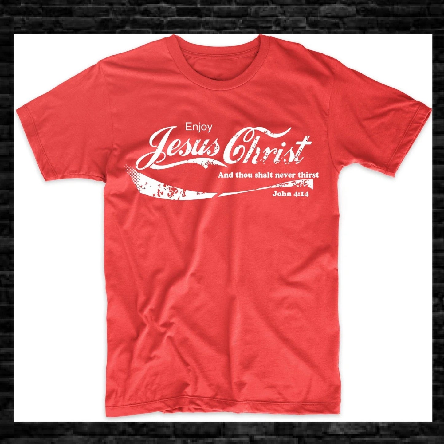 Enjoy Jesus Christ T-Shirt Son of God Religious Church Coke Funny Tee S-3XL