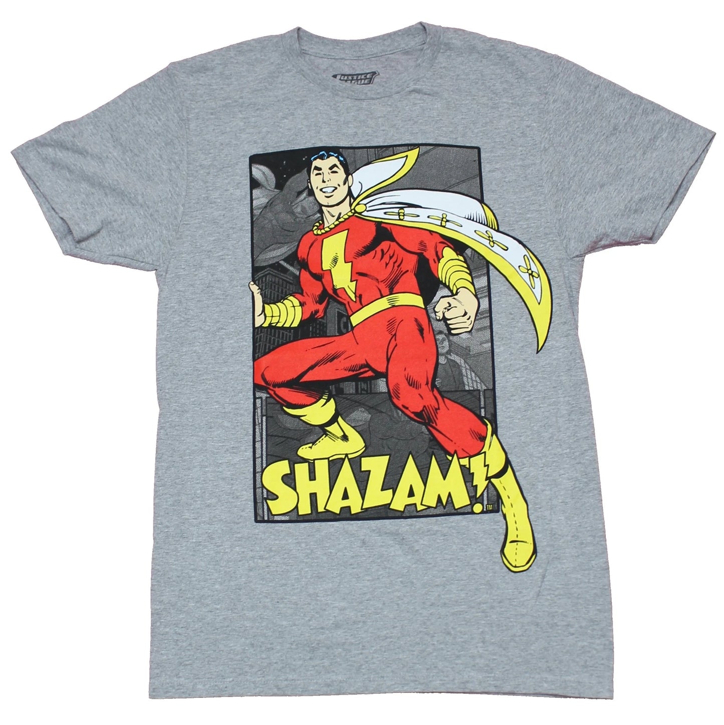 Shazam Mens T-Shirt - Smiling Comic Book Pose