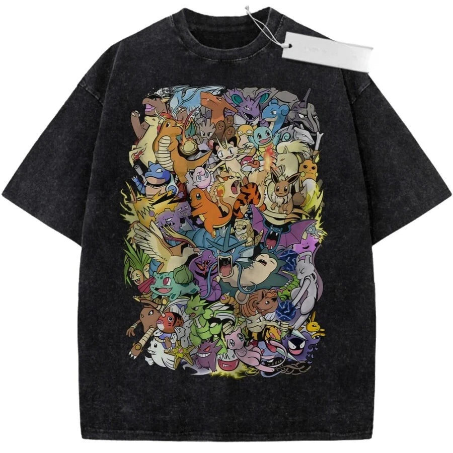 Pokemon Graphic Print T-Shirt Unisex ANIME Tees