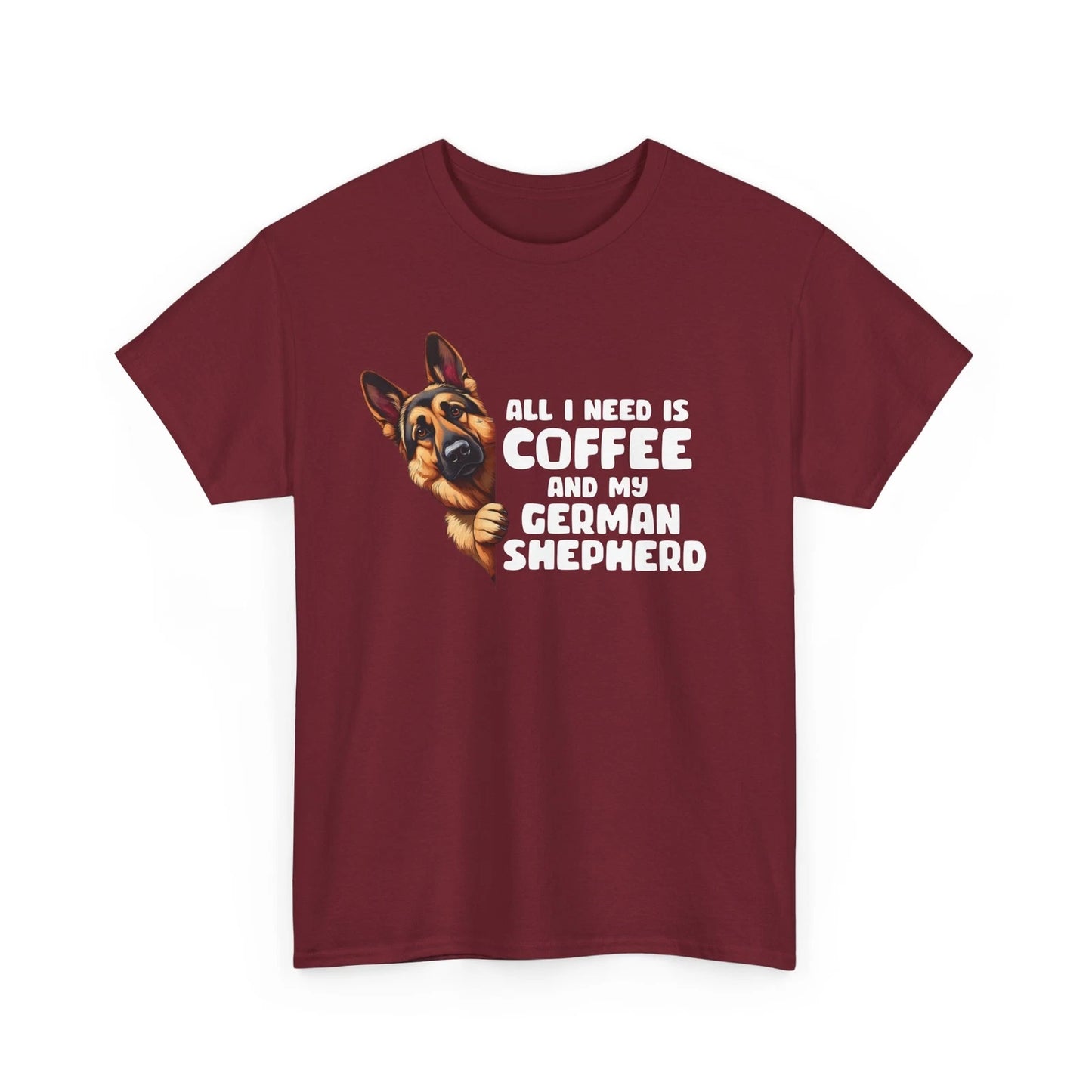 German Shepherd and Coffee, German Shepherd Dog Tee, Dog Lovers T-shirt Gift