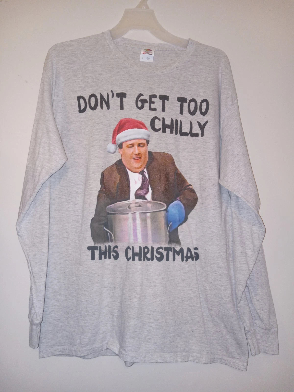 The OFFICE Funny Xmas L Sleeve GRAPHIC TEE SZ LG