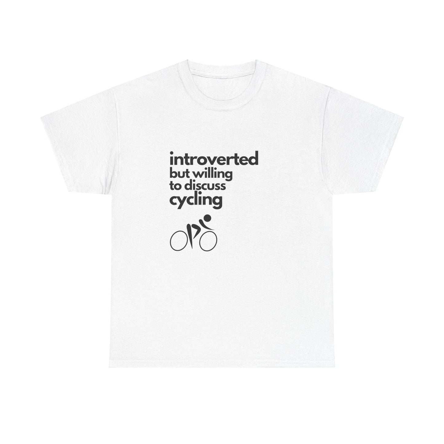 Introverted But Willing to Discuss Cycling Unisex Heavy Cotton Tee