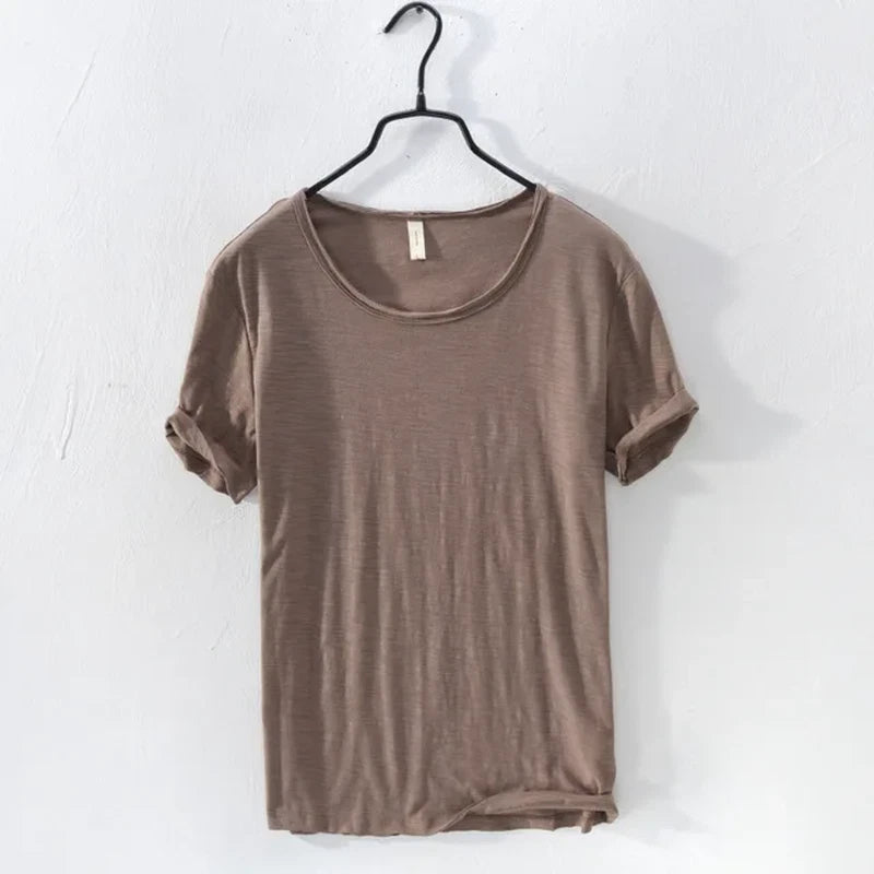 M-3XL Cotton T-Shirt Lightweight Breathable Slim-Fit O-Neck - Basic Casual shirt