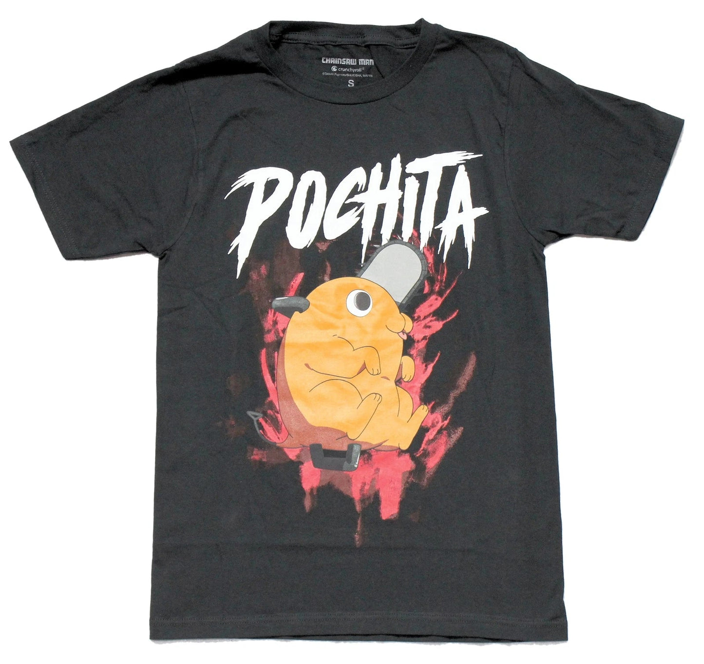 Chainsaw Man New Adult T-Shirt - Kawaii Pochita W/ Bloody Background