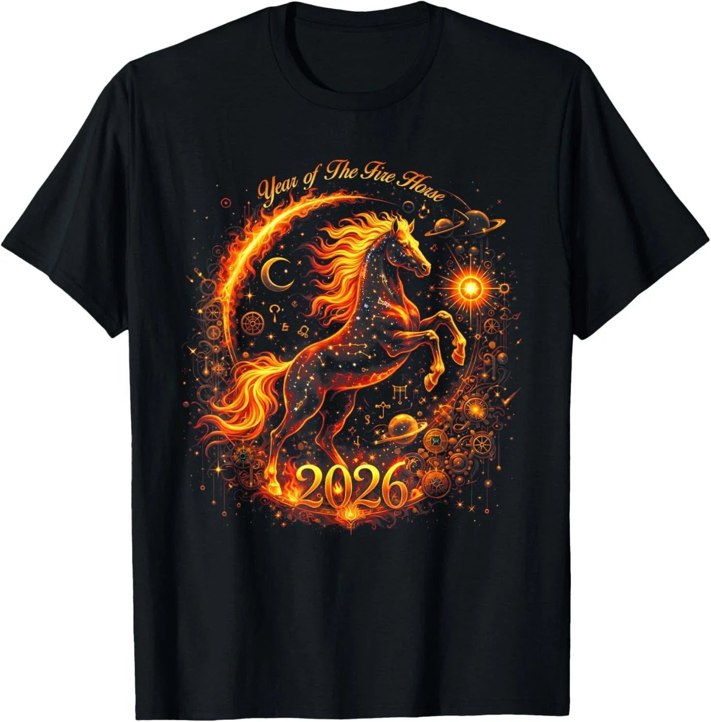 Year of The Fire Horse 2026 Lunar Chinese New Year Zodiac T-Shirt
