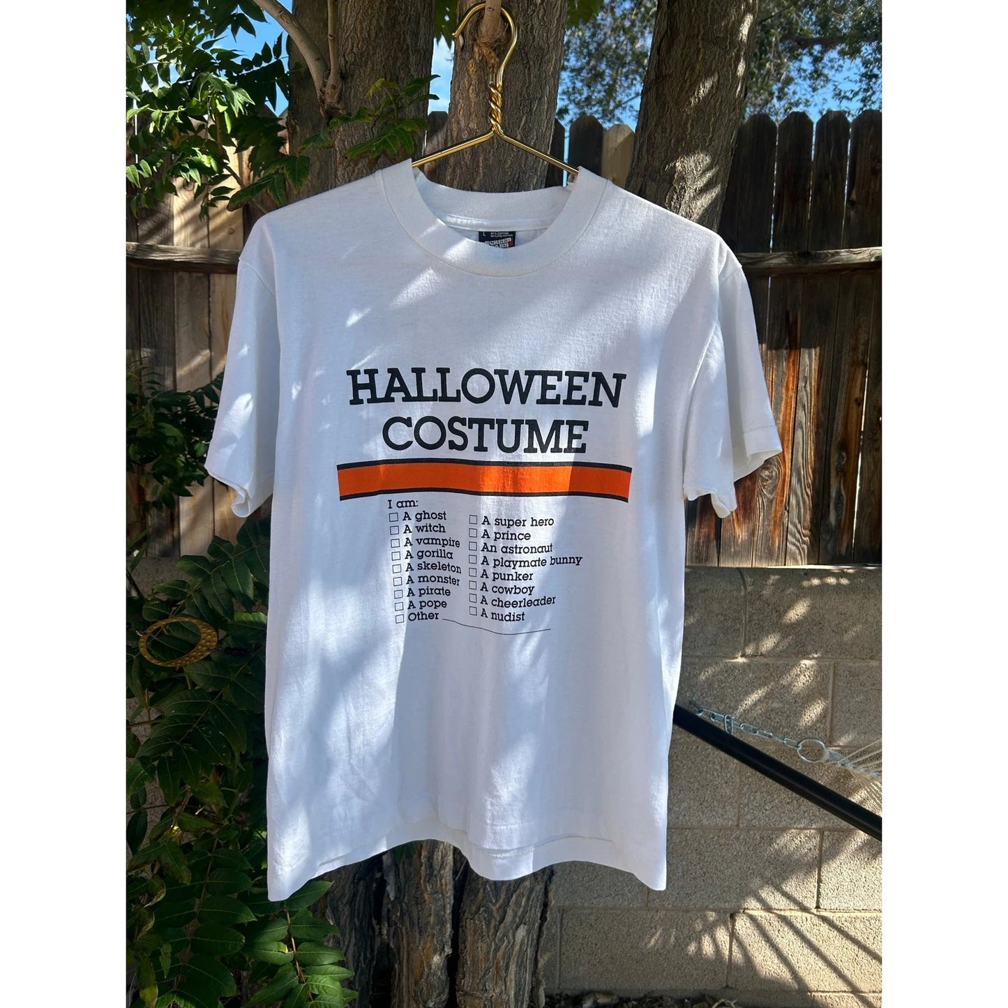 Vintage Single Stitch Lazy Halloween Costume Shirt Screen Stars