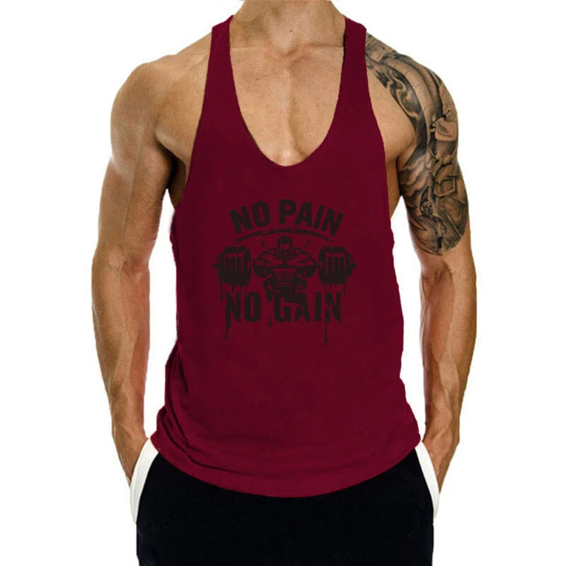 Men's Gym Stringer Tank Tops Bodybuilding Workout Muscle I-shaped Vest