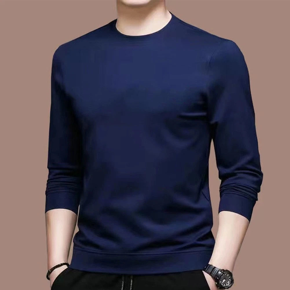 Wine Red Mens Casual Slim Fit Long Sleeve Tshirt Undershirt Blouse Top