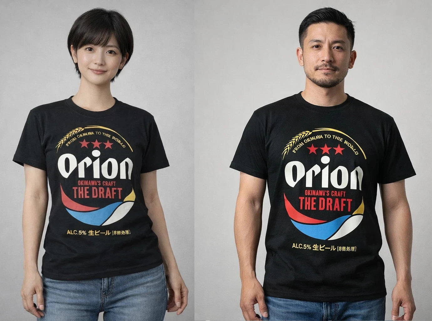 Orion Beer T-shirt Okinawa Limited Edition Orion Genuine 沖縄 BLACK Size M