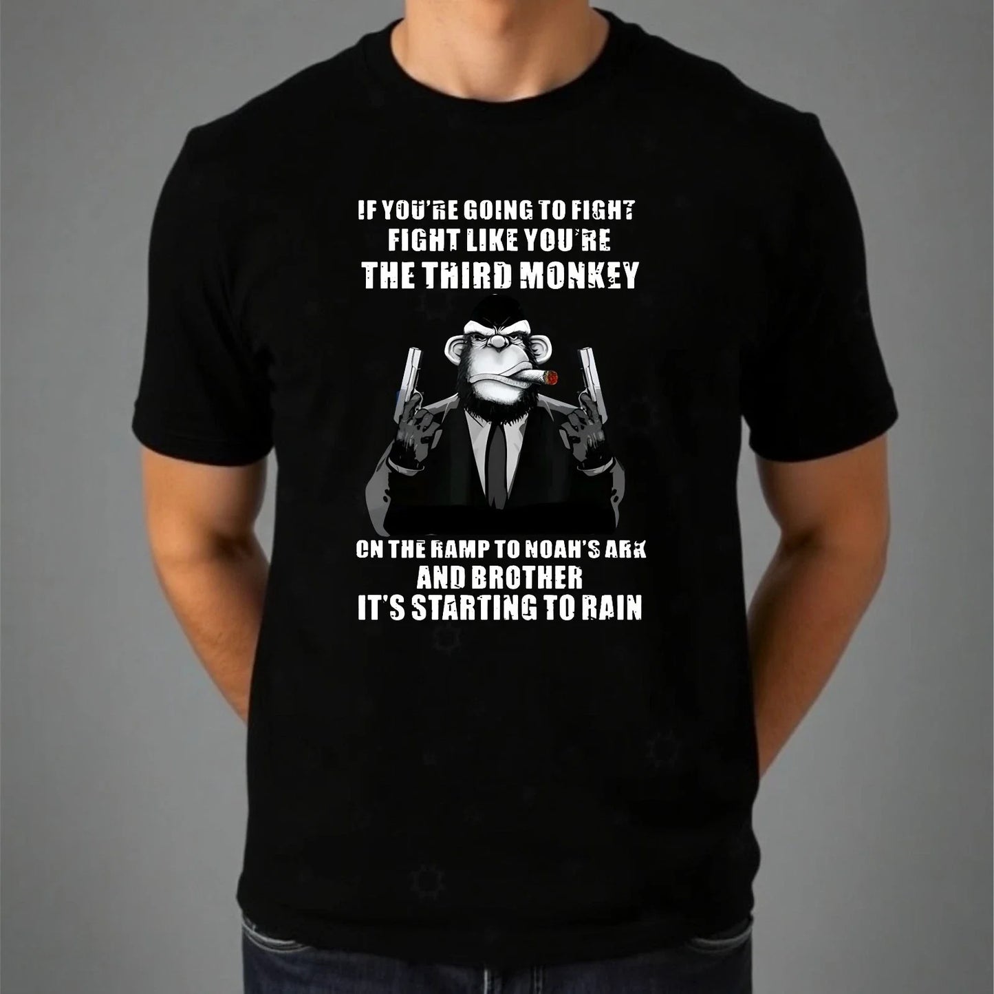 The Third Monkey T-shirt Funny Motivational Quote Gift Top Men's Unisex Tee