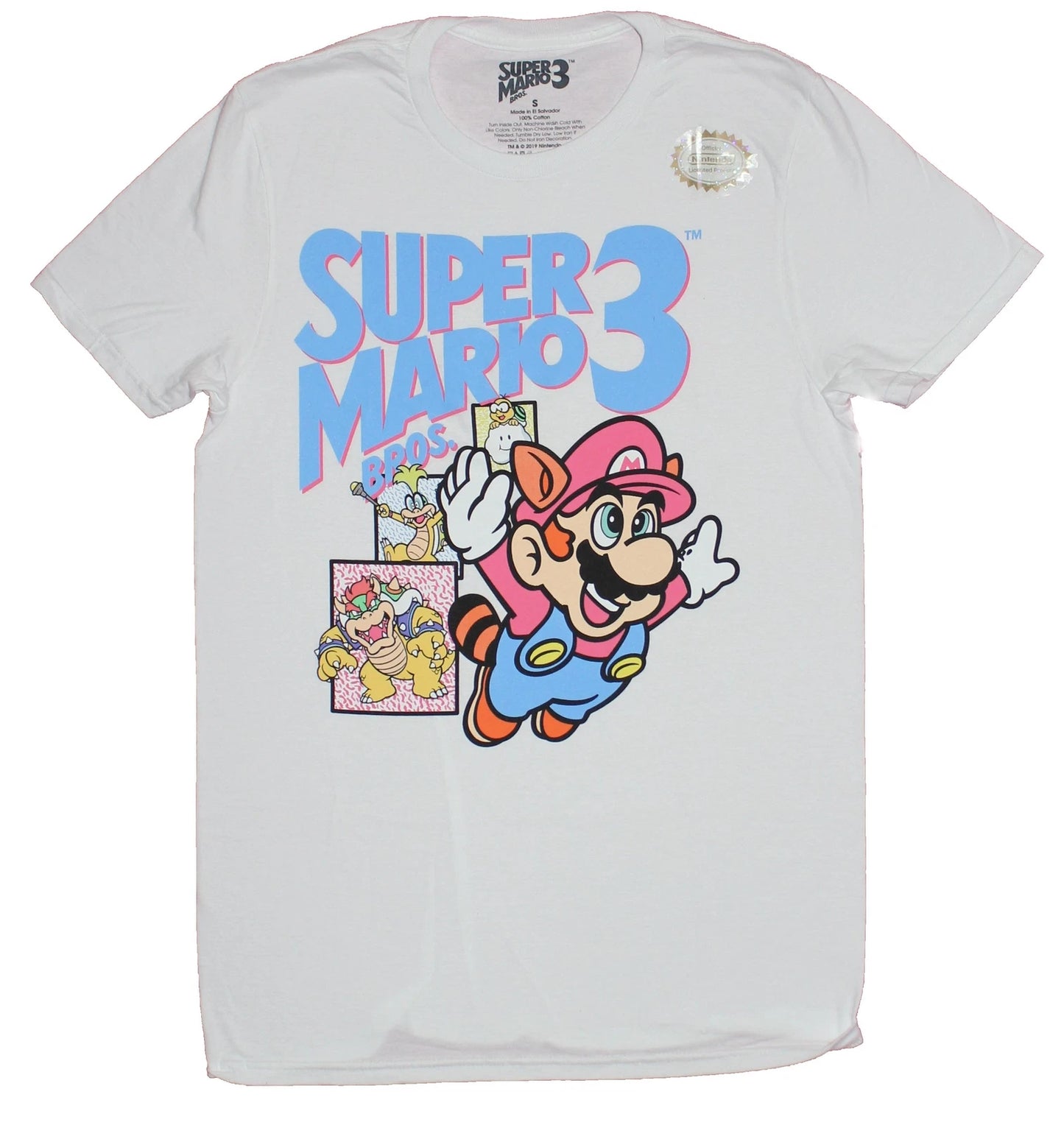 Super Mario Brothers 3 Adult New T-Shirt - 1990 Flying Distressed Raccon Mario