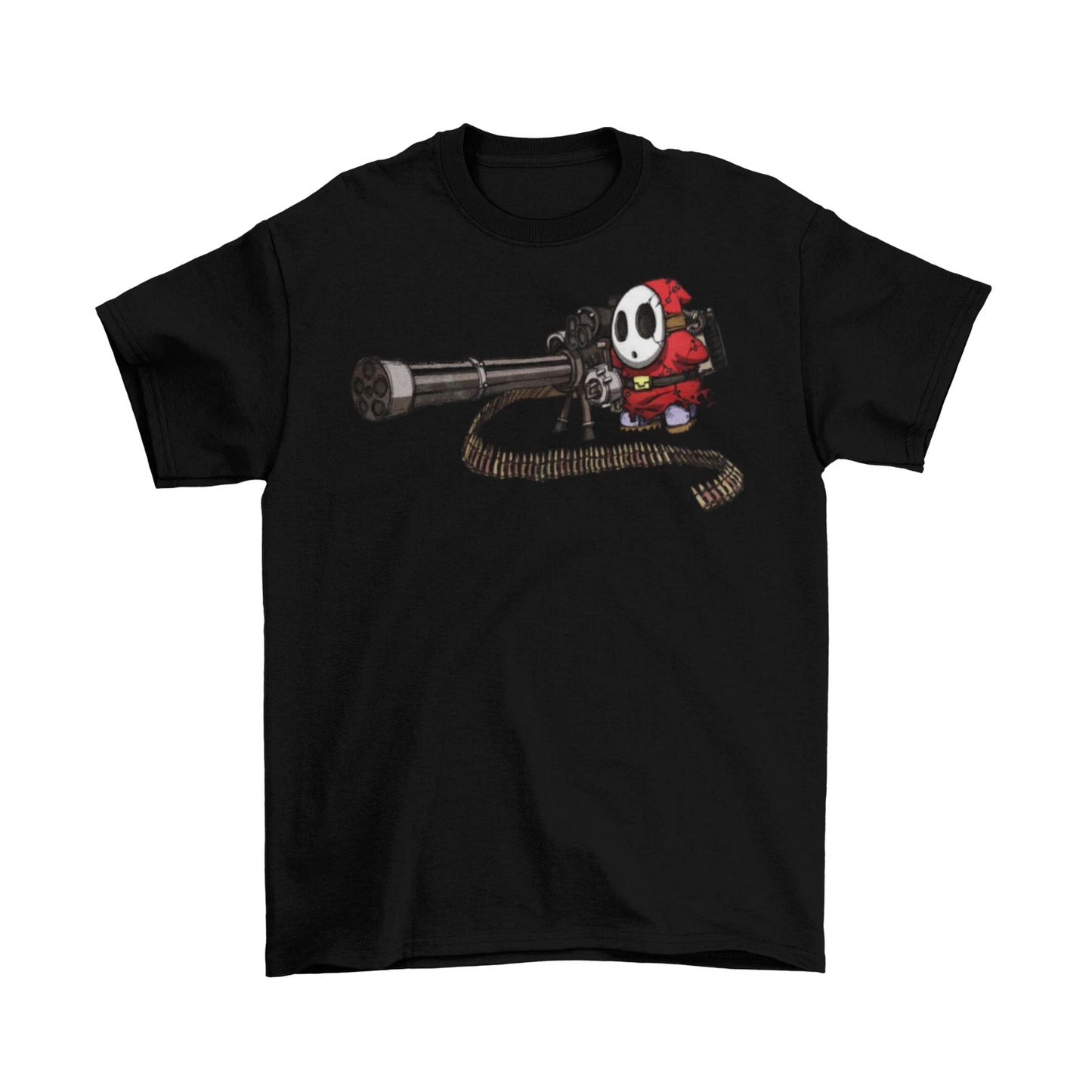 Shy Guy Big Guns T-Shirt Unisex Adult Funny Sizes Mario Weapons Nintendo Switch