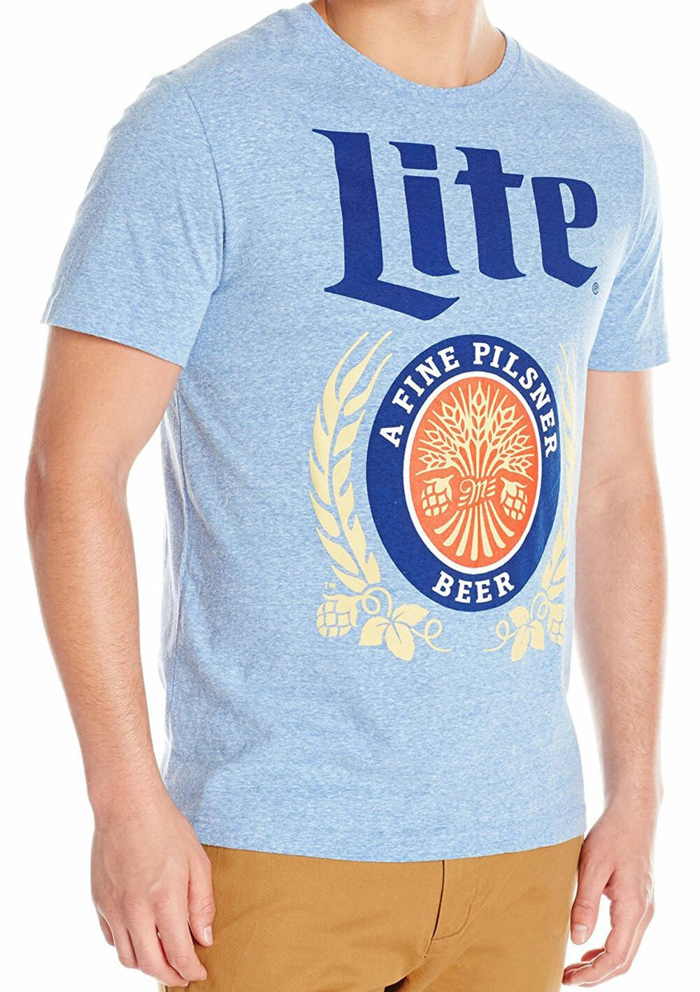 Official Miller Lite Logo Adult T-Shirt - A Fine Pilsner Beer College Party Bee
