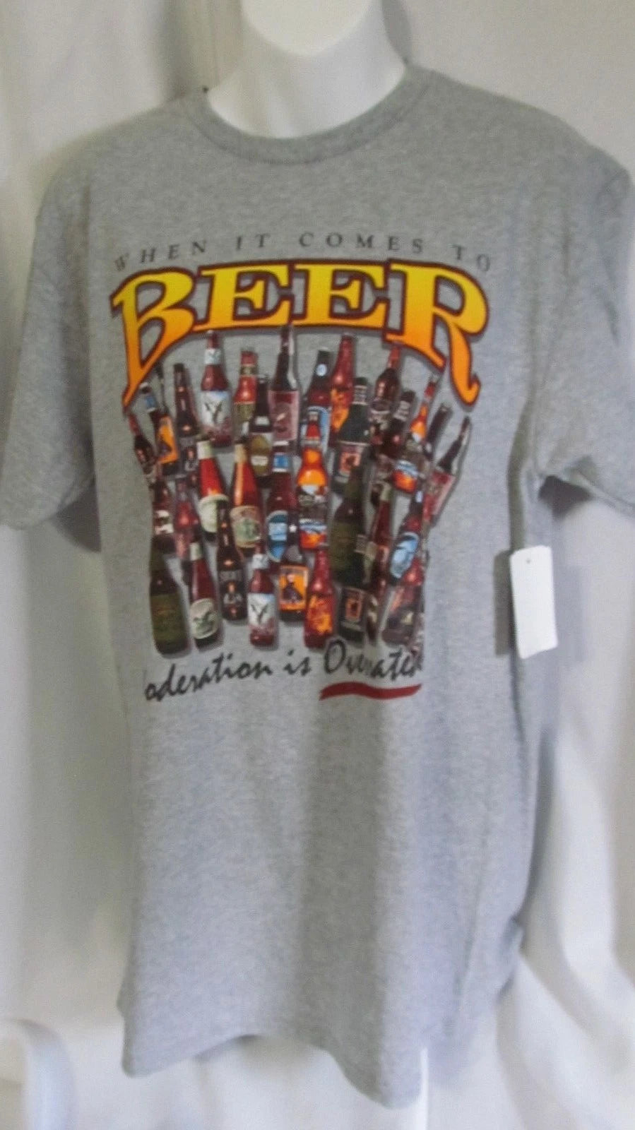 Mens M Beer T-Shirt Moderation Is Overrated ,Medium Graphic T #3