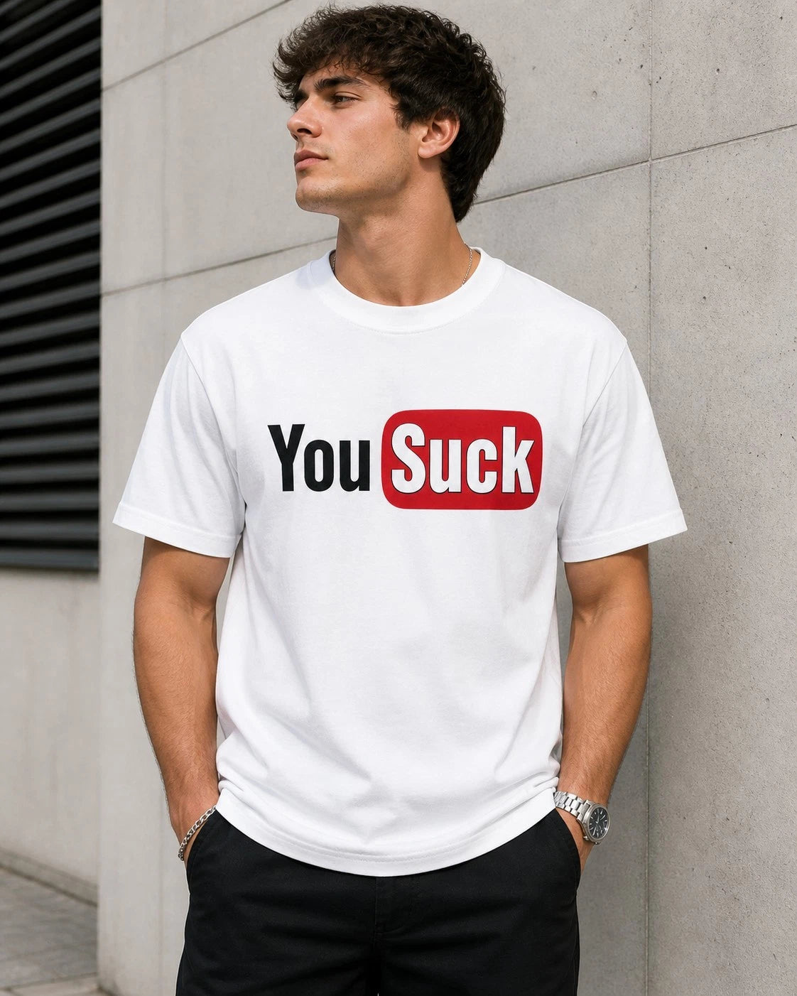 You Suck Funny Graphic T Shirt Mens 2XL White Gildan Hammer Meme Tee NWT