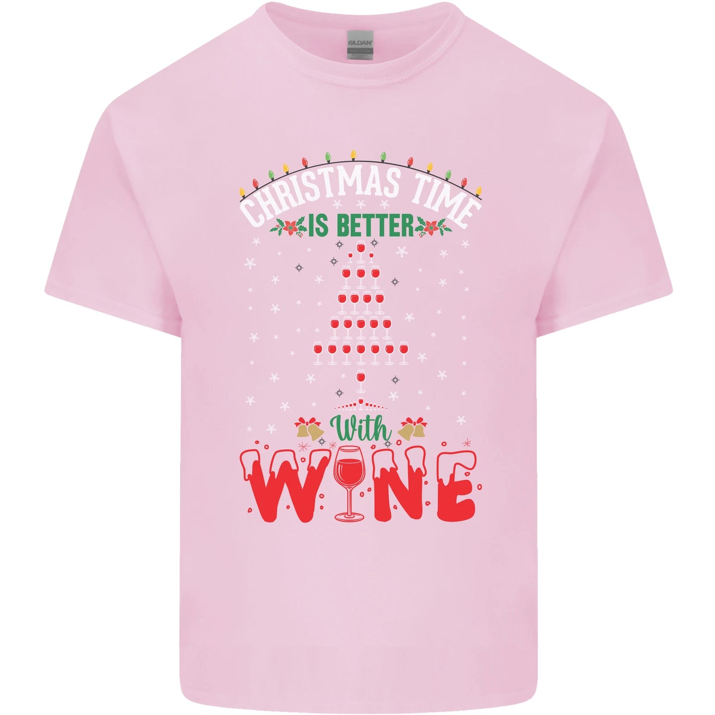 Christmas Better With Wine Funny Alcohol Mens Light Cotton T-Shirt