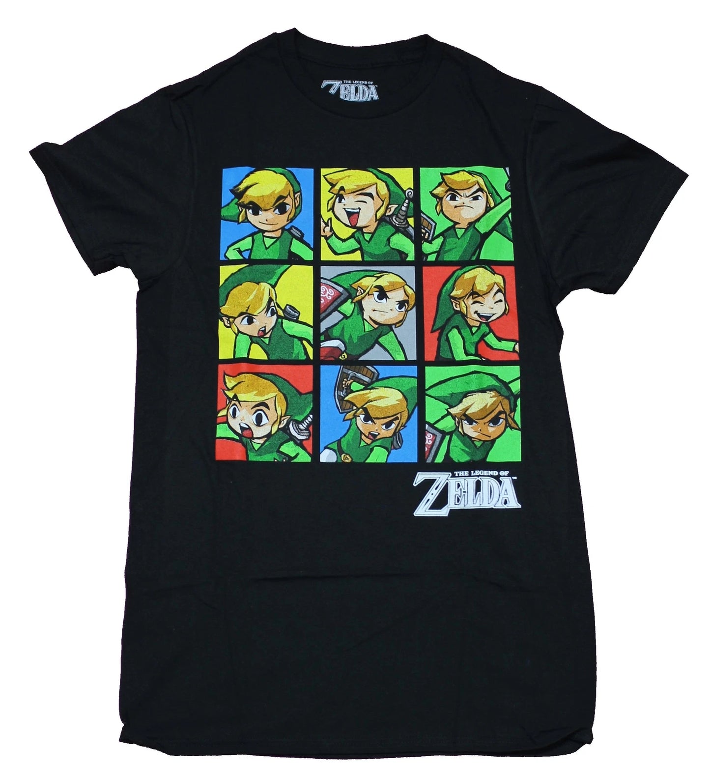 Legend of Zelda Adult New T-Shirt - Nine Box Multi Link Poses