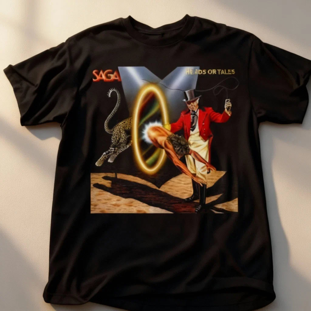 Saga Band Heads Or Tales Album Adult Tee Unisex T-Shirt NWT
