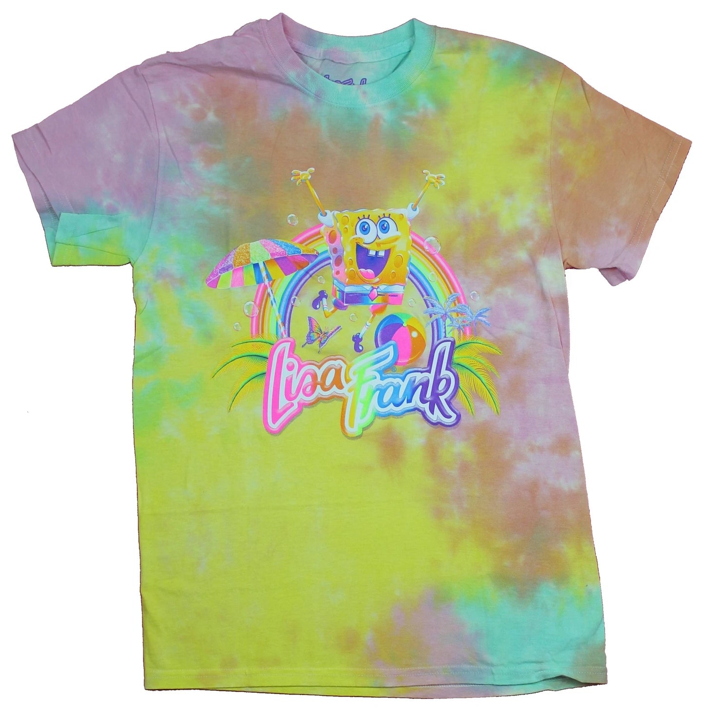 Spongebob Squarepants Mens T-Shirt - Lisa Frank Dancing Beach fun