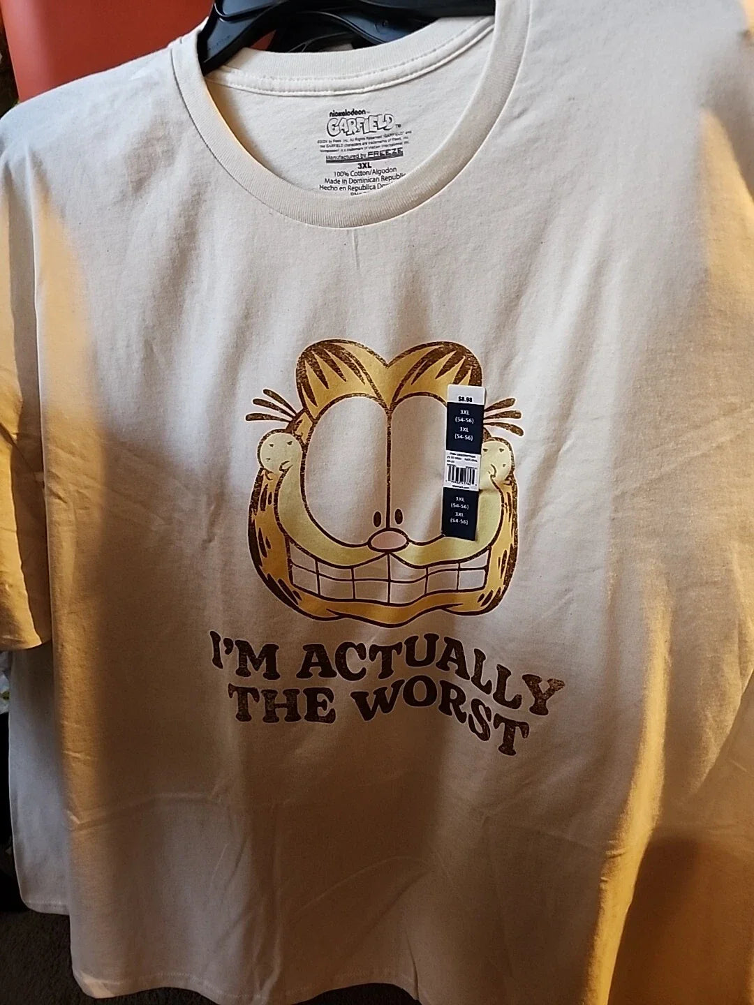 New Garfield 3XL T Shirt 100 Cotton New With Tags