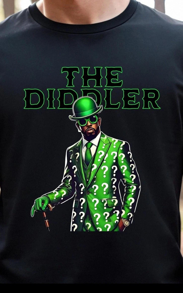 Diddy Diddler the riddler Black-Funny Meme T-Shitt Adult Unisex Medium
