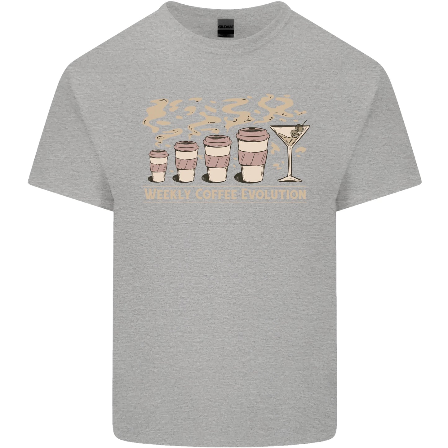 Funny Weekly Coffee to Alcohol Evolution Wine Mens Light Cotton T-Shirt