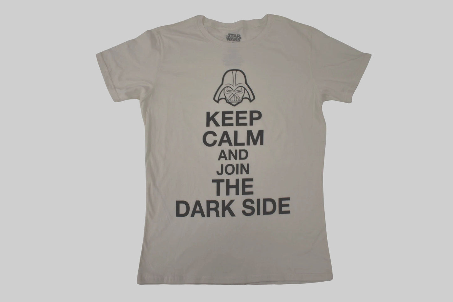 Star Wars Womens Keep Calm And Join The Dark Side Funny Off-White Shirt New M