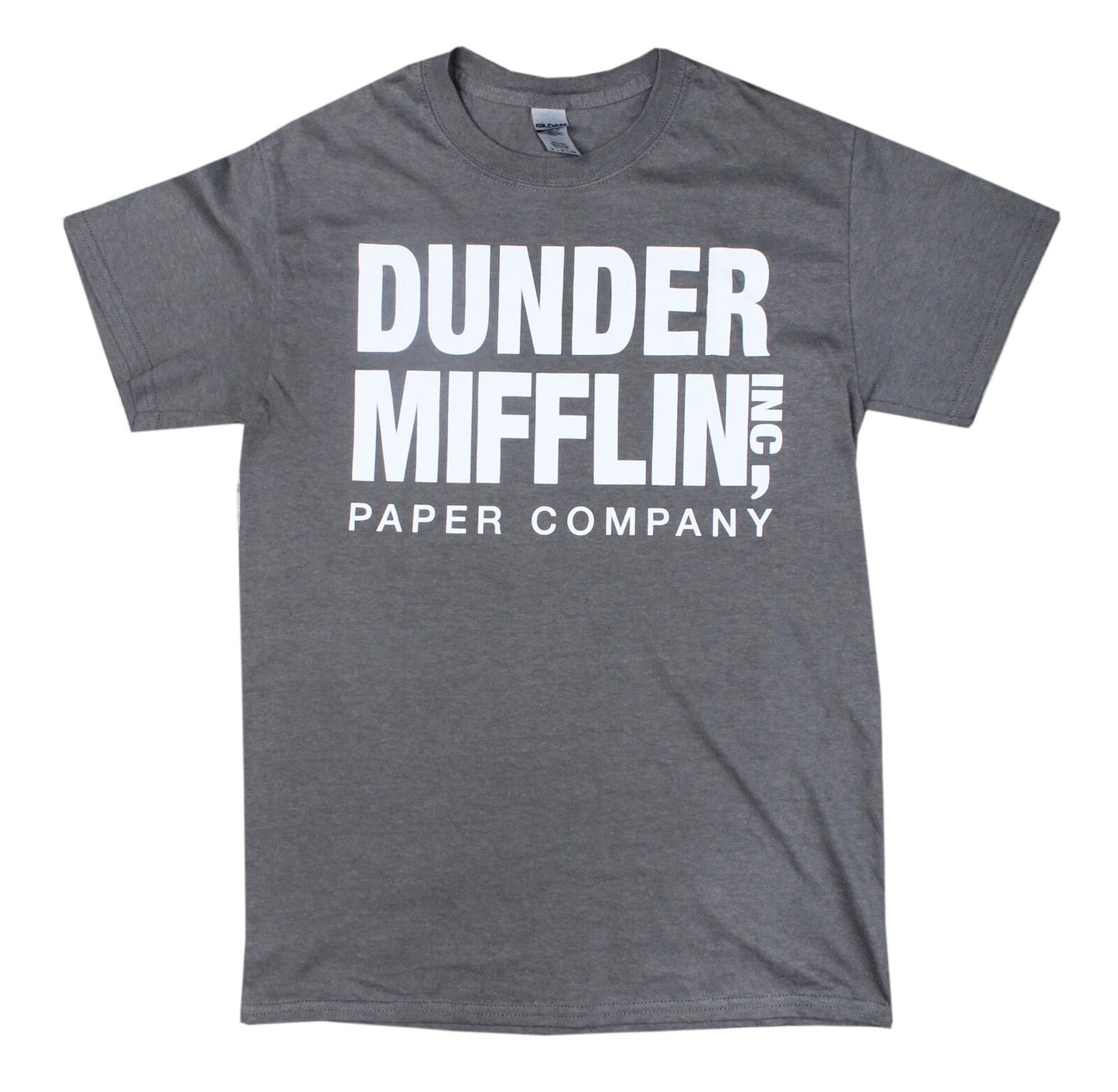 Men's THE OFFICE TV Show Dunder Mifflin Gray Graphic T-Shirt Size SMALL Comedy