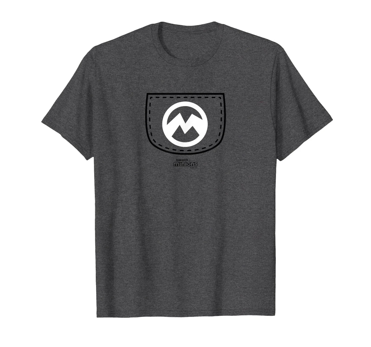 Evil Minion “M” Faux Pocket Graphic T-Shirt