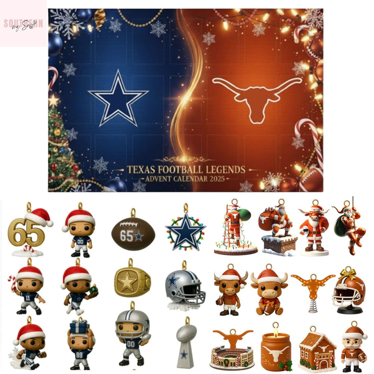 Texas Longhorns x Dallas Cowboys Texas Football Legends Advent Calendar 2025
