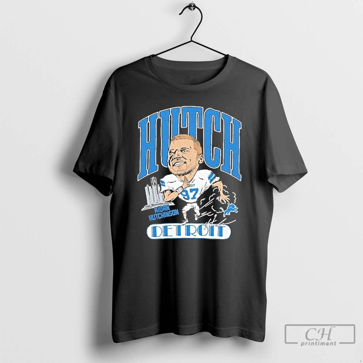 Premium Aidan Hutchinson Detroit Lions Hutch Caricature Player T Shirts