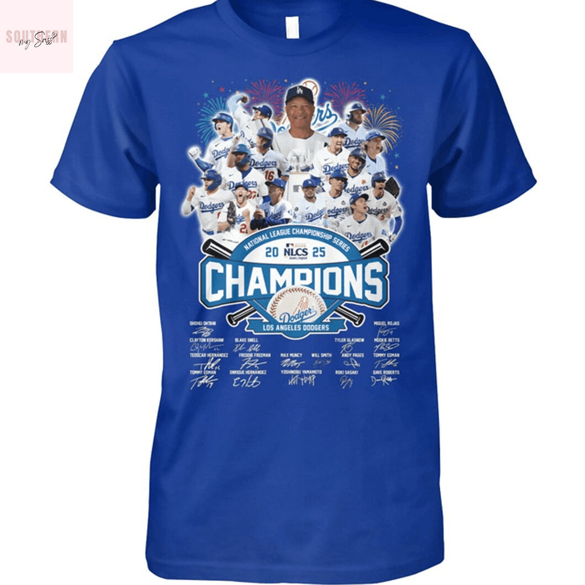 2025 National League Champions Los Angeles Dodgers Signature Unisex T-Shirt